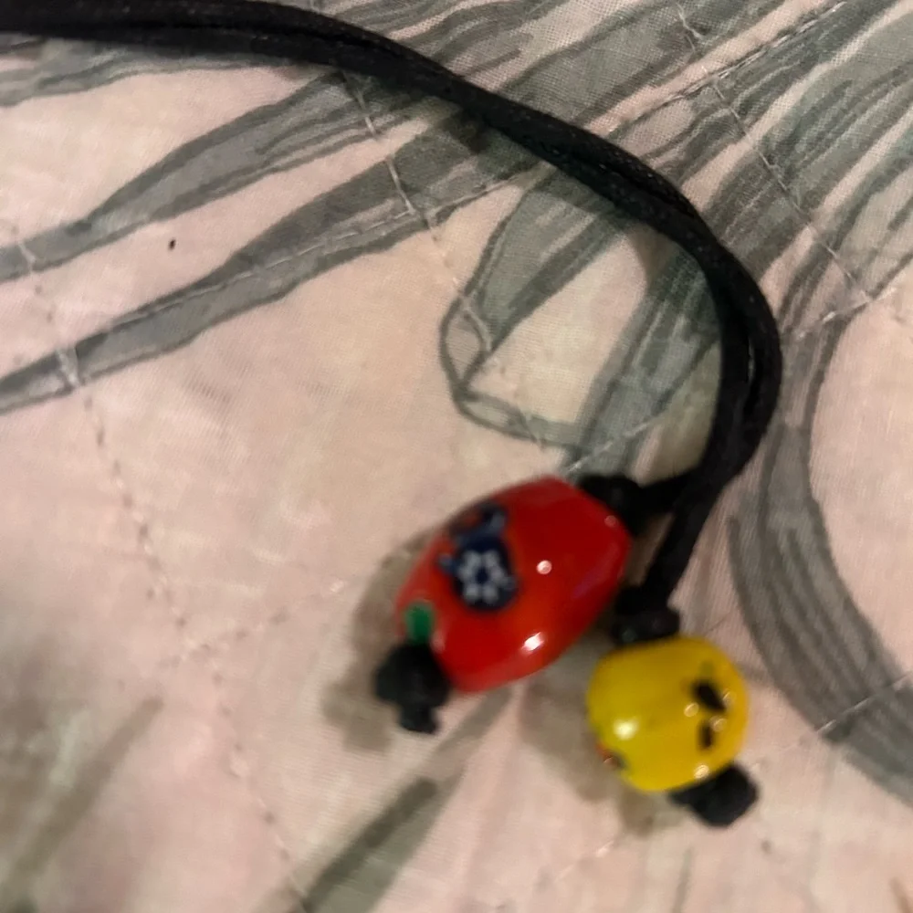 UNIQUE BELT : Colorful beads strung on black cord. Beautiful!! NEW without tags!